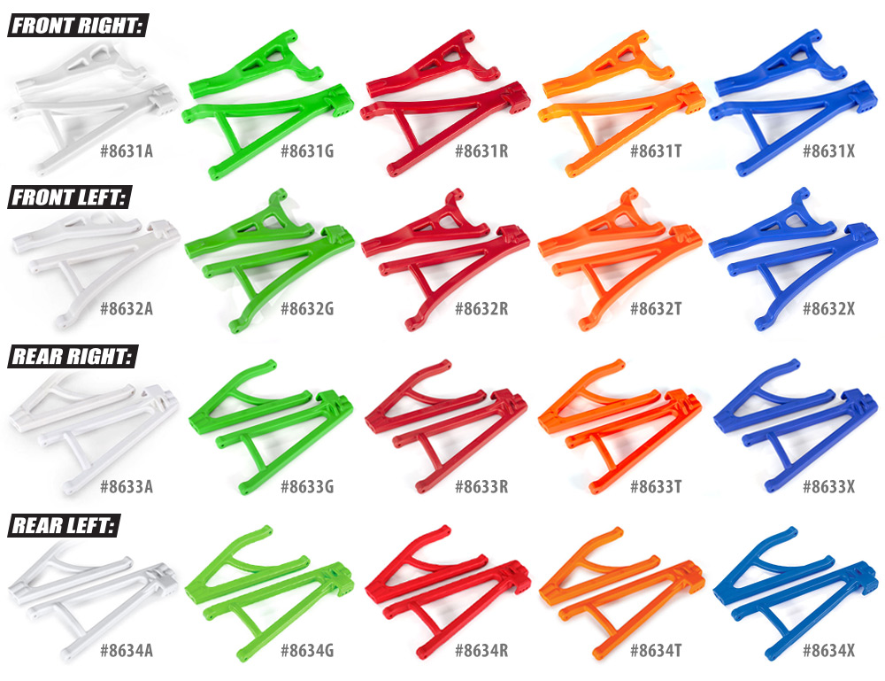 Traxxas E-REVO HD Arms Chart